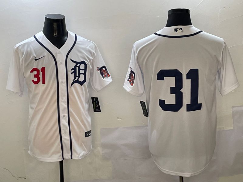 Men Detroit Tigers 31 No Name White Game 2025 Nike MLB Jersey style 3